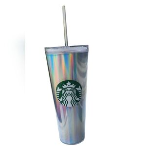 2025 STARBUCKS 20 FL OZ IRIDESCENT RAINBOW PLASTIC TUMBLER COLD DRINKS CUP